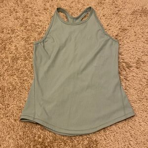 lululemon silver blue base pace ribbed tank top size 2